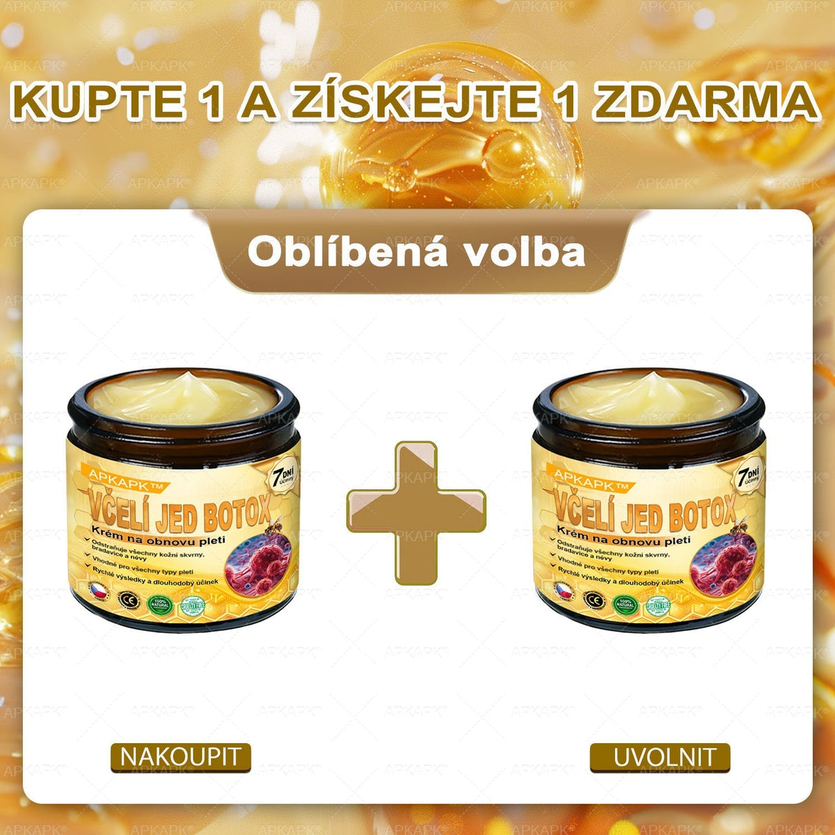 Vyrobeno a odesláno z České republiky 🐝🔥🔥 𝖠𝖯𝖪𝖠𝖯𝖪® Včelí jed Skin Regenerační krém
