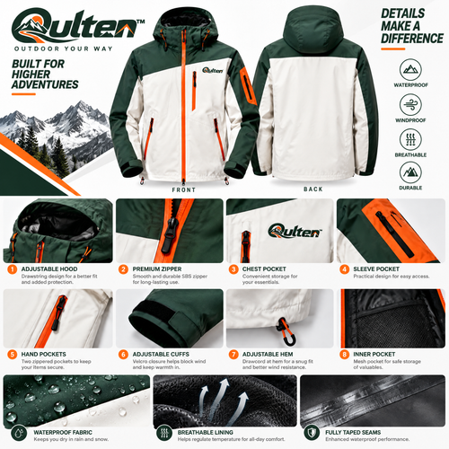 QULTEN Color-Block Outdoor Jacket